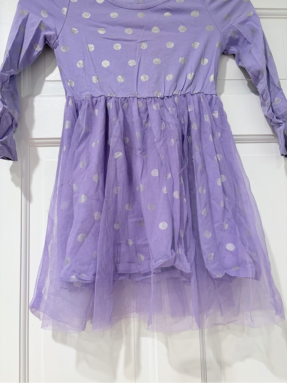The Children's Place Lavender Purple Polka Dot Tulle Dress - Picture 3 of 6